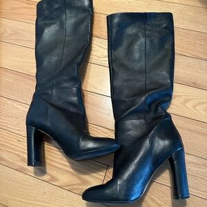 Vince Camuto Femme Black Leather Knee-High Boots